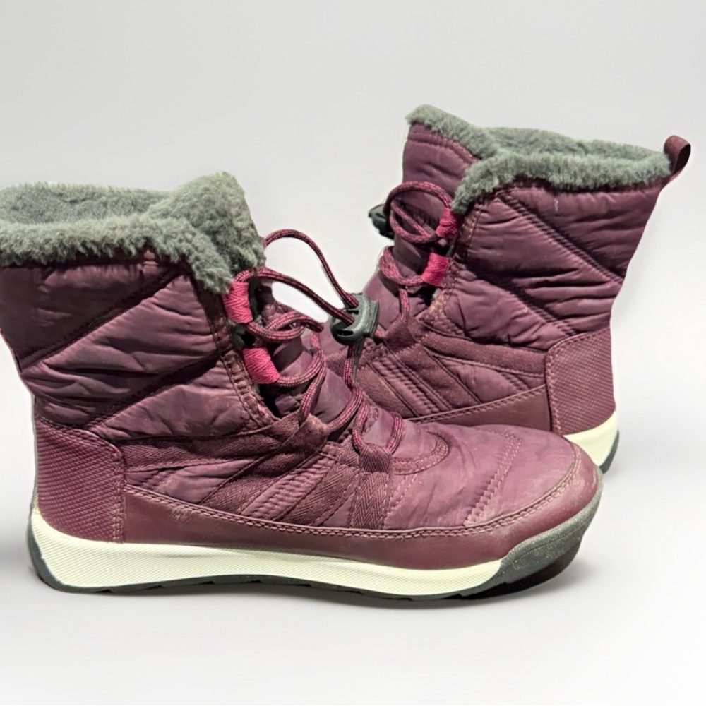 Sorel Whitney‎ II Short Lace Waterproof Winter Boots Burgundy Size 5